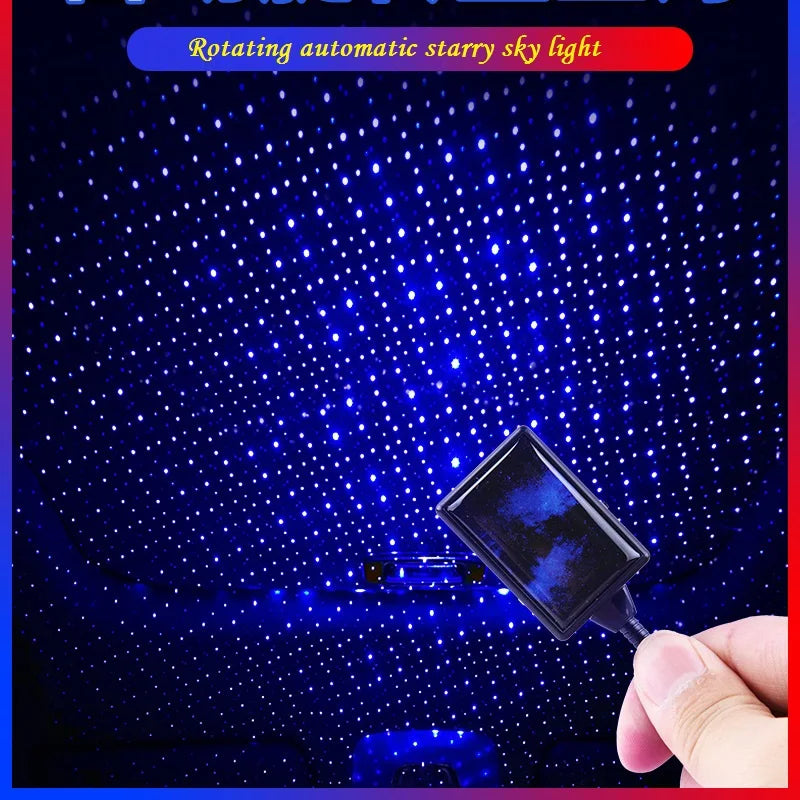 LED Car Roof Star Plug and Play Car and Home Ceiling Romantic USB Night Light Starry Sky Red Purple Decor Lamp Adjustable Effect