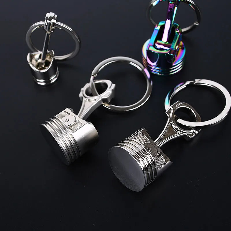 HOT Chrome Engine Silvery Piston Key Ring Chain Keychain Key Fob Wholesale Chrome Silver Color available