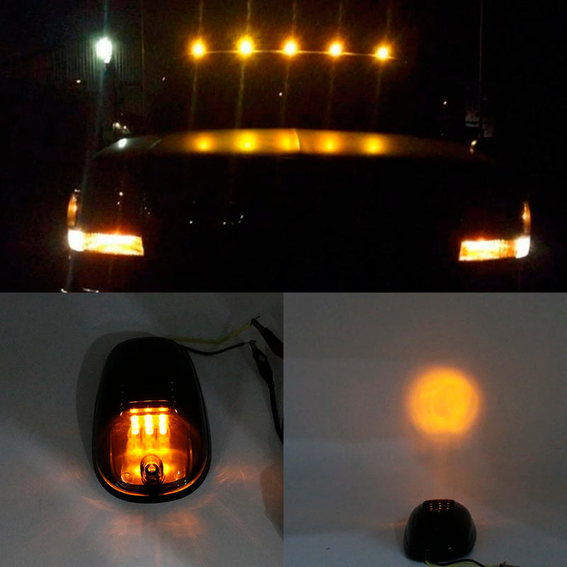 5pcs Amber White LED Cab Roof Top Marker Running Lights For Truck SUV 4x4 Dodge RAM F150 / F250 / F350  Signal Lamp Head Light