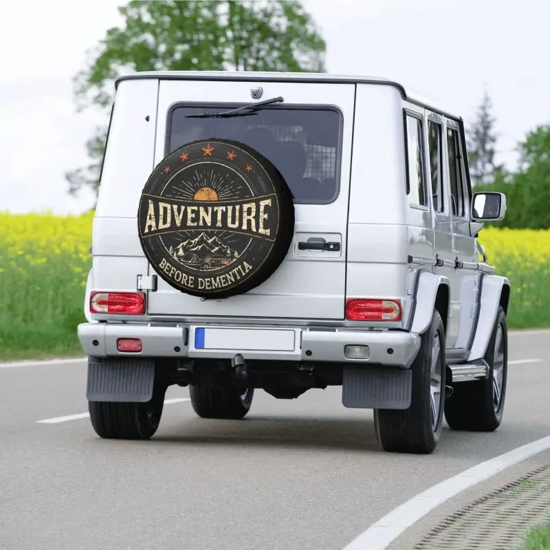 Funny Adventure Camper Travel Tire Cover for Car Wheel Protector Covers Universal for Trailer SUV Truck Camper Travel Trailer