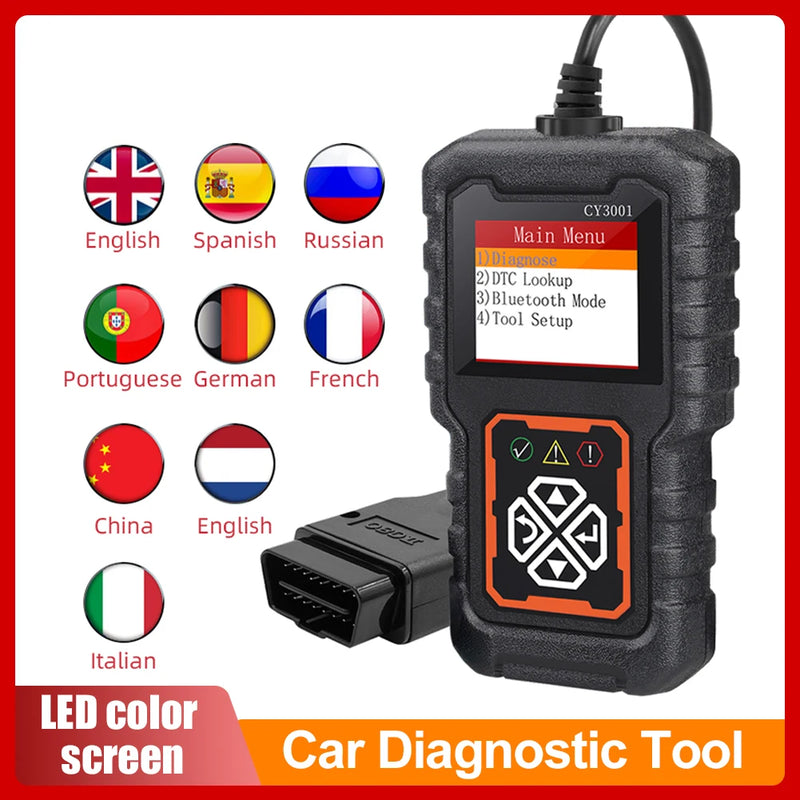 2023 Upgrade CR3001 Car OBD2 Scanner Bluetooth Fault Code Reader with LCD Display Car Diagnostic Tool for All OBDII Vehicles