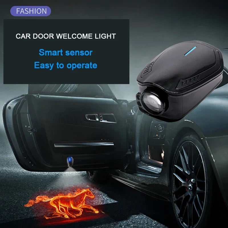 Rechargeable Led Car Door Welcome Light Wireless Car Styling Laser Projector Logo Ghost Shadow Lamp Customised Logo Support