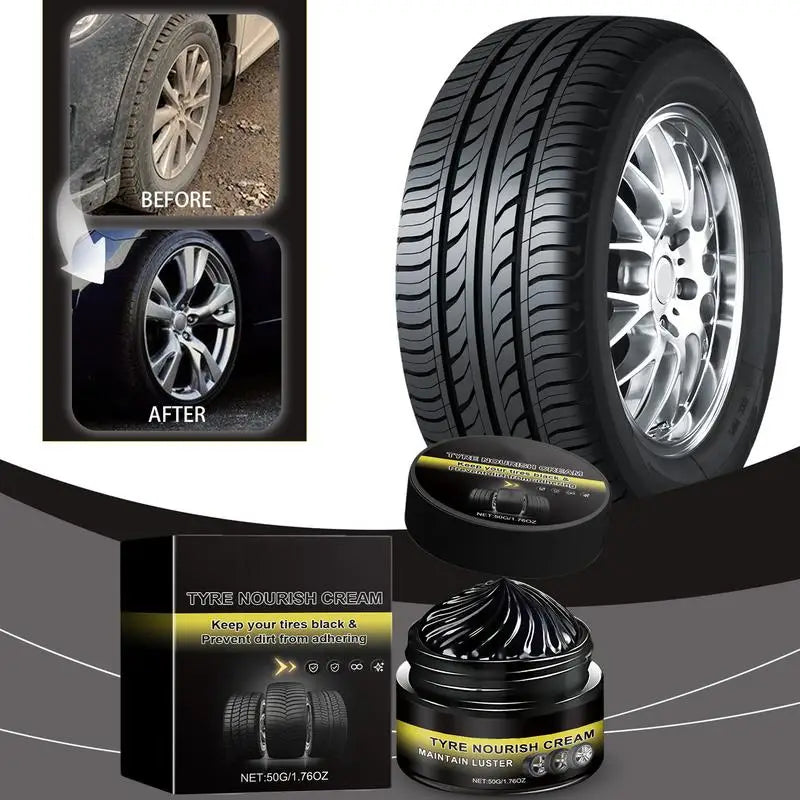 Tire Refurbishment Wax Car Tire Nourish Wax Cream Shiny Bright Coating Paste  Anti UV Maintenance Wax jet black turtle wax