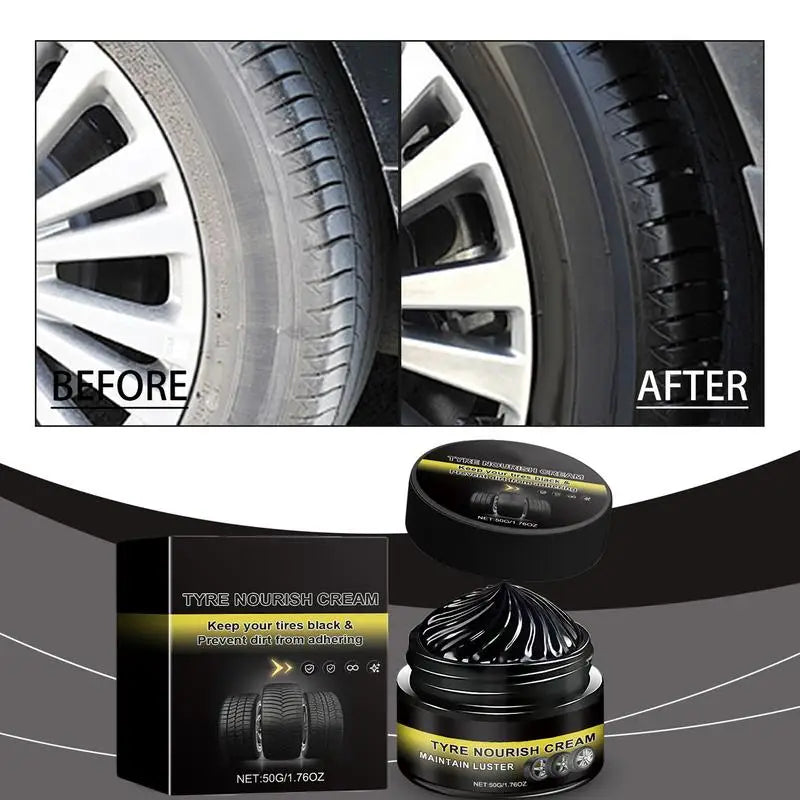 Tire Refurbishment Wax Car Tire Nourish Wax Cream Shiny Bright Coating Paste  Anti UV Maintenance Wax jet black turtle wax